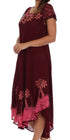 Sakkas Batik Palm Tree Cap Sleeve Caftan Vestido / Cubrir