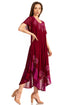 Sakkas Batik Palm Tree Cap Sleeve Caftan Vestido / Cubrir