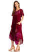 Sakkas Batik Palm Tree Cap Sleeve Caftan Vestido / Cubrir