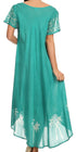 Sakkas Batik Palm Tree Cap Sleeve Caftan Vestido / Cubrir