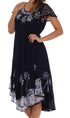 Sakkas Batik Palm Tree Cap Sleeve Caftan Vestido / Cubrir