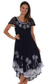 Sakkas Batik Palm Tree Cap Sleeve Caftan Vestido / Cubrir