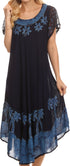 Sakkas Batik Palm Tree Cap Sleeve Caftan Vestido / Cubrir