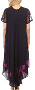 Sakkas Batik Palm Tree Cap Sleeve Caftan Vestido / Cubrir