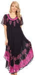 Sakkas Batik Palm Tree Cap Sleeve Caftan Vestido / Cubrir