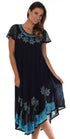 Sakkas Batik Palm Tree Cap Sleeve Caftan Vestido / Cubrir