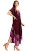 Sakkas Batik Palm Tree Cap Sleeve Caftan Vestido / Cubrir