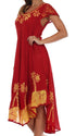 Sakkas Batik Palm Tree Cap Sleeve Caftan Vestido / Cubrir