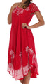 Sakkas Batik Palm Tree Cap Sleeve Caftan Vestido / Cubrir