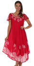 Sakkas Batik Palm Tree Cap Sleeve Caftan Vestido / Cubrir
