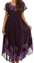 Sakkas Batik Palm Tree Cap Sleeve Caftan Vestido / Cubrir