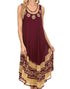 Sakkas Batik Flower Caftan Tank Dress / Cover Up