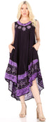Sakkas Batik Flower Caftan Tank Dress / Cover Up