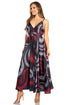 Sakkas Niza Women's Maxi Summer Casual Sleeveless Floral V neck Loose Long Dress
