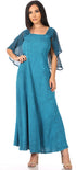 Sakkas Niam Women's Maxi Capelet Long Dress Celtic Medieval Renaissance Adjustable