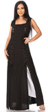 Sakkas Riva Women's Sleeveless Chemise + Over Dress Medieval Celtic Renaissance