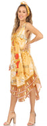 Sakkas Urbi Women's Casual African Print Beach Sleeveless Cover-up Caftan Dress