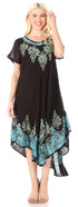 Sakkas Batik Hindi Cap Sleeve Caftan Dress / Cover Up