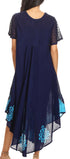 Sakkas Batik Hindi Cap Sleeve Caftan Dress / Cover Up