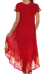 Sakkas Batik Hindi Cap Sleeve Caftan Dress / Cover Up