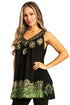 Sakkas Batik Embroidered V-Neck Sleeveless Blouse