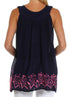Sakkas Batik Embroidered V-Neck Sleeveless Blouse