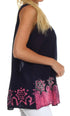 Sakkas Batik Embroidered V-Neck Sleeveless Blouse