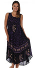 Vestido caftán batik con estampado de luna y estrellas de Sakkas