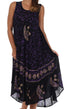 Vestido caftán batik con estampado de luna y estrellas de Sakkas