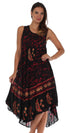 Vestido caftán batik con estampado de luna y estrellas de Sakkas