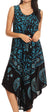 Vestido caftán batik con estampado de luna y estrellas de Sakkas