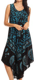 Vestido caftán batik con estampado de luna y estrellas de Sakkas
