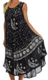 Vestido caftán batik con estampado de luna y estrellas de Sakkas