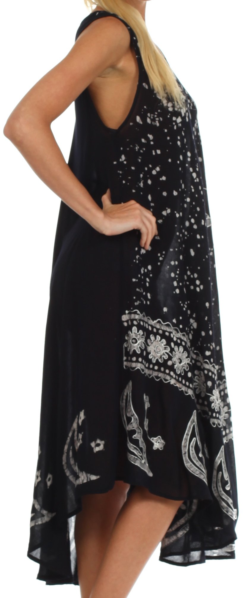 Vestido caftán batik con estampado de luna y estrellas de Sakkas