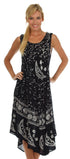 Vestido caftán batik con estampado de luna y estrellas de Sakkas