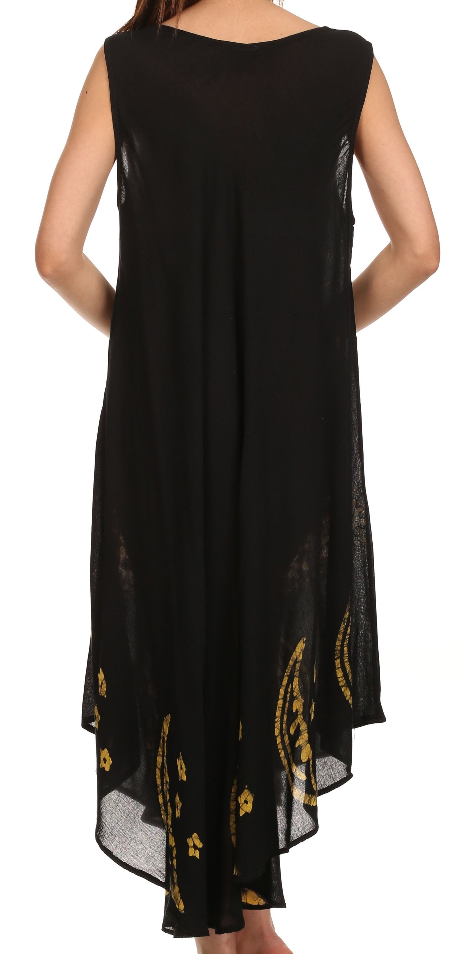 Vestido caftán batik con estampado de luna y estrellas de Sakkas