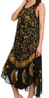 Vestido caftán batik con estampado de luna y estrellas de Sakkas
