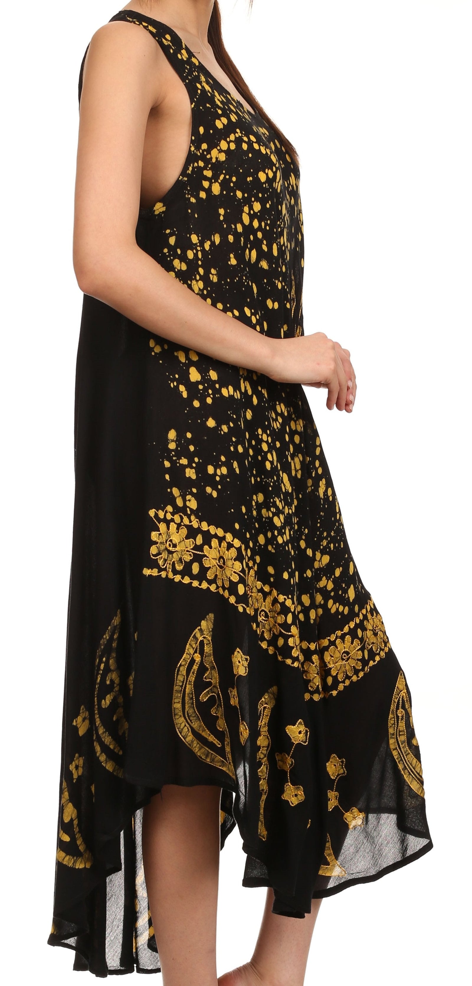 Vestido caftán batik con estampado de luna y estrellas de Sakkas