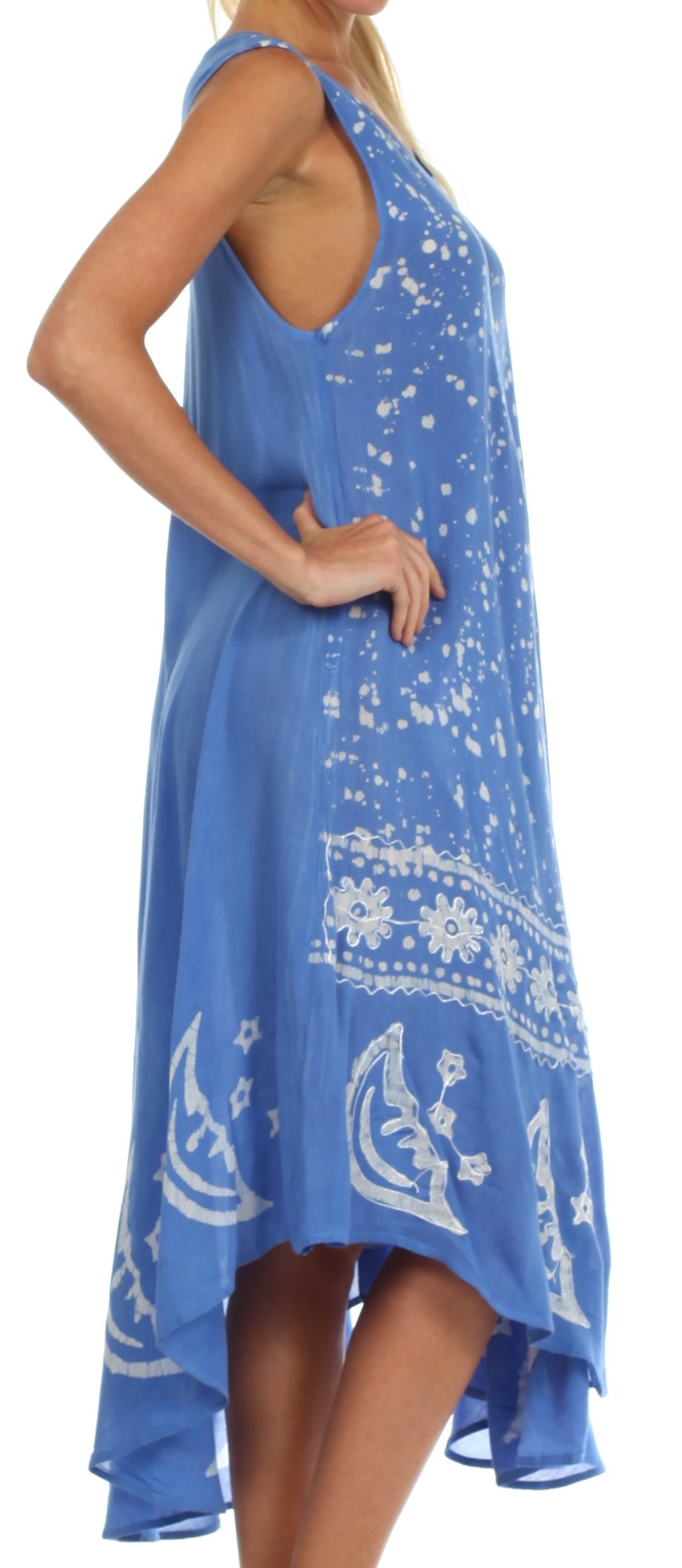 Vestido caftán batik con estampado de luna y estrellas de Sakkas