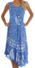 Vestido caftán batik con estampado de luna y estrellas de Sakkas