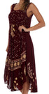 Vestido caftán batik con estampado de luna y estrellas de Sakkas