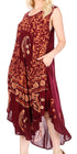 Vestido caftán batik con estampado de luna y estrellas de Sakkas