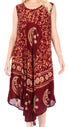 Vestido caftán batik con estampado de luna y estrellas de Sakkas