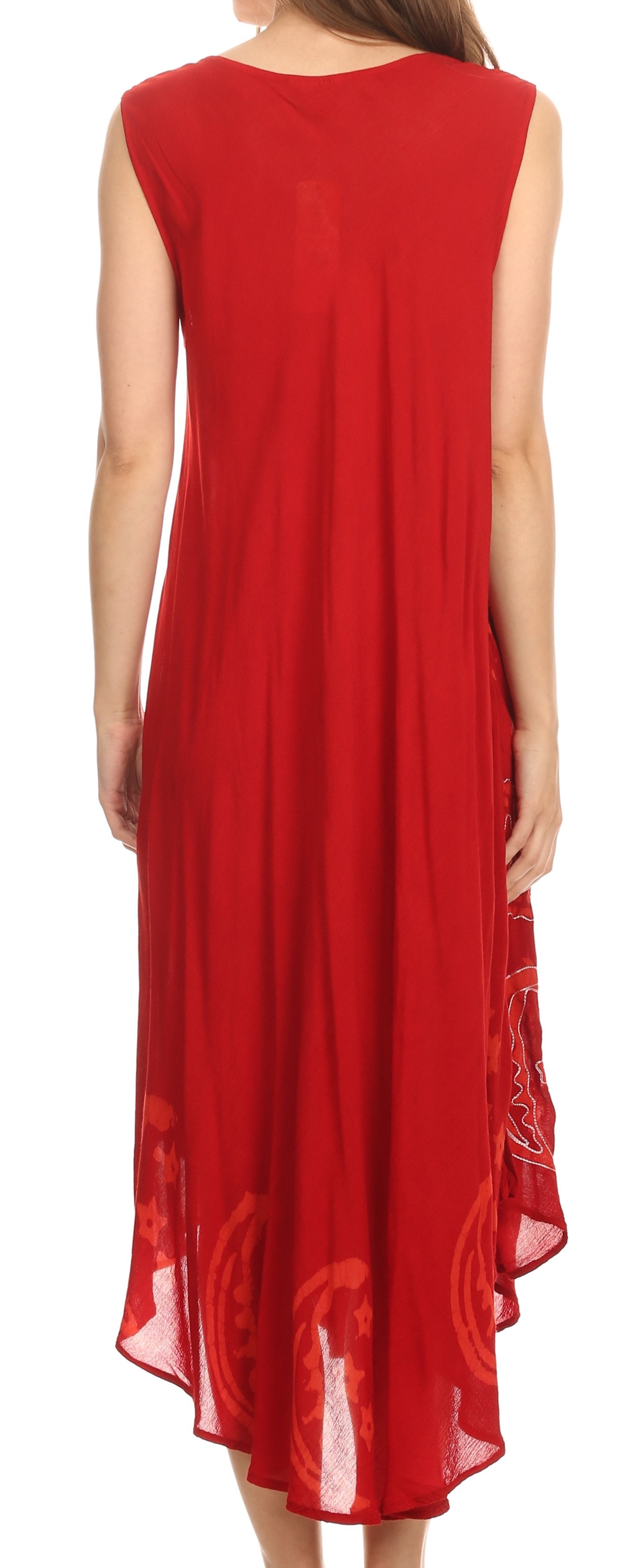 Vestido caftán batik con estampado de luna y estrellas de Sakkas