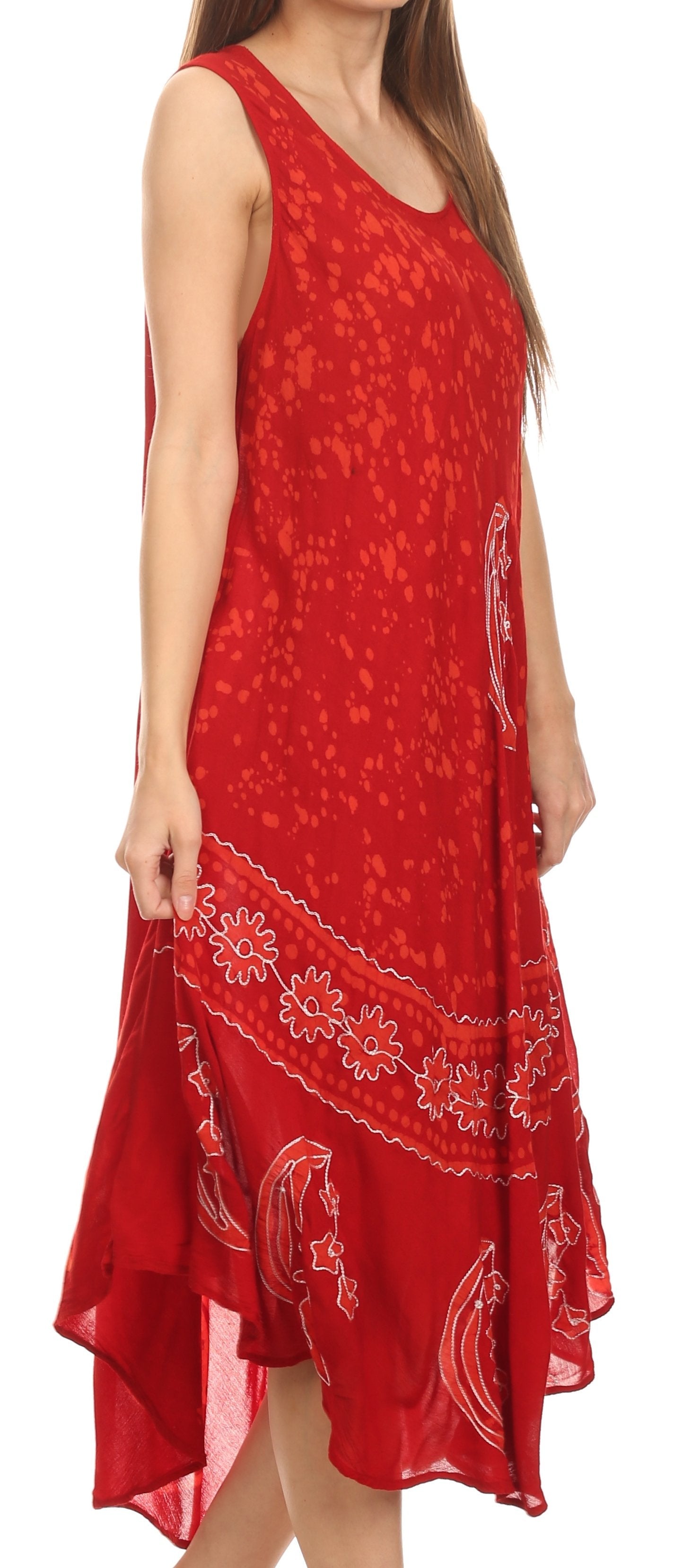Vestido caftán batik con estampado de luna y estrellas de Sakkas