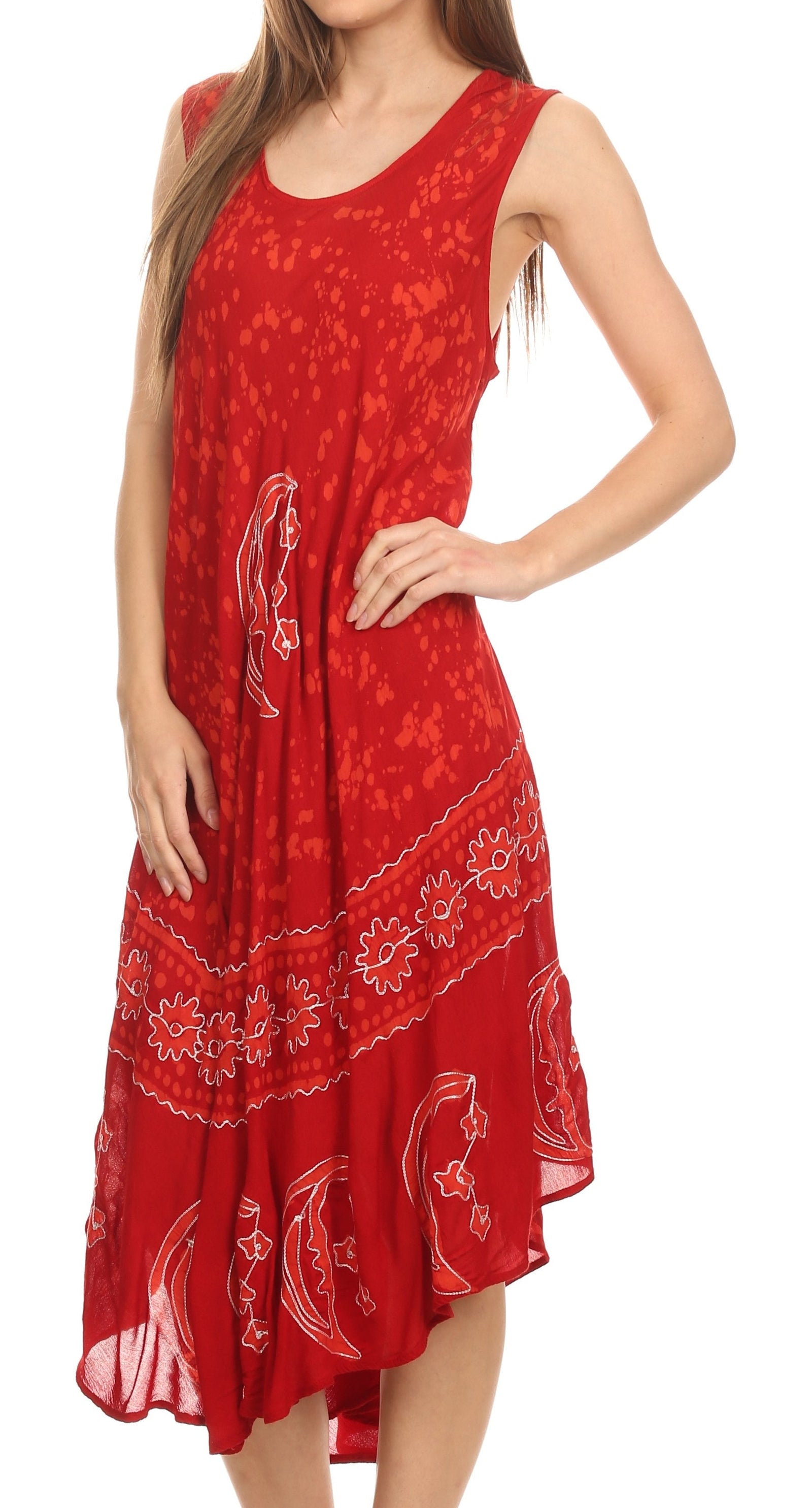 Vestido caftán batik con estampado de luna y estrellas de Sakkas