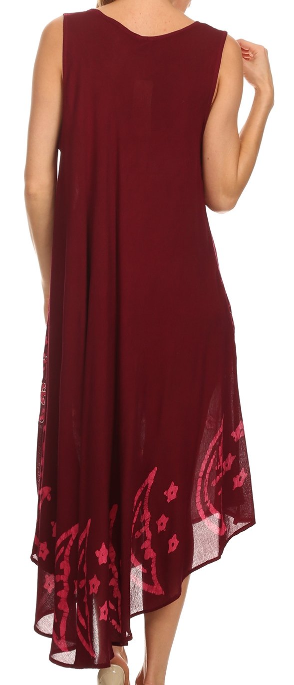Vestido caftán batik con estampado de luna y estrellas de Sakkas