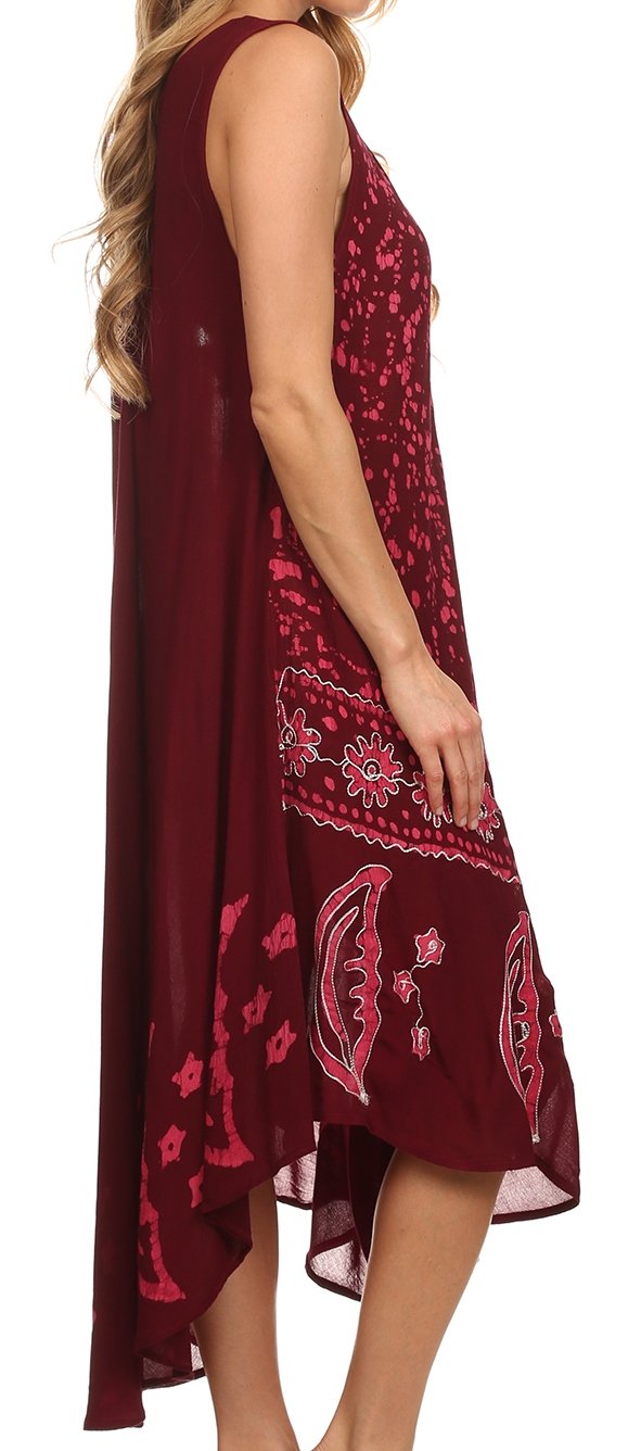 Vestido caftán batik con estampado de luna y estrellas de Sakkas