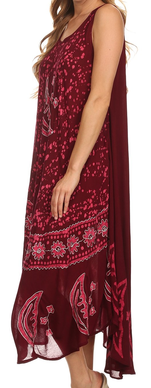 Vestido caftán batik con estampado de luna y estrellas de Sakkas