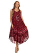 Vestido caftán batik con estampado de luna y estrellas de Sakkas